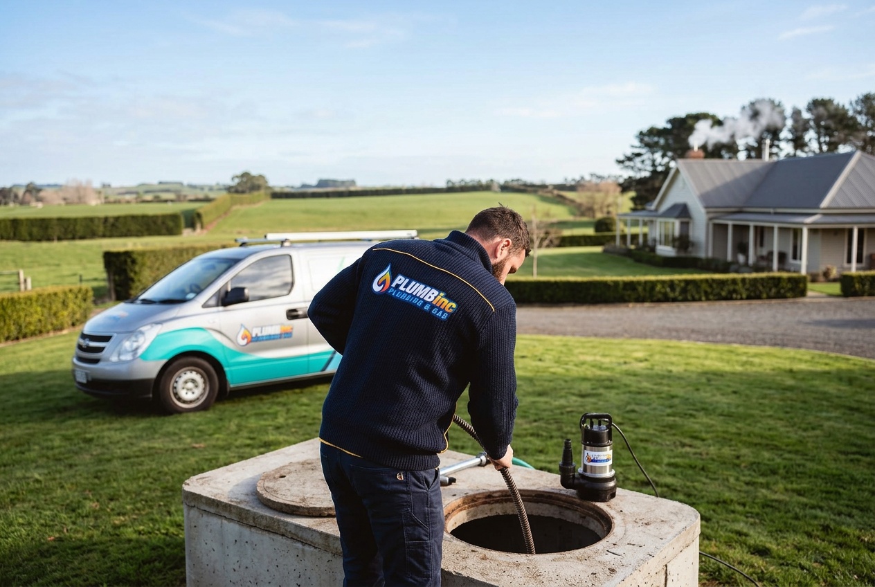 Dylan performing a septic scheduled maintenance and pump out on a semi rural property near Adelaide